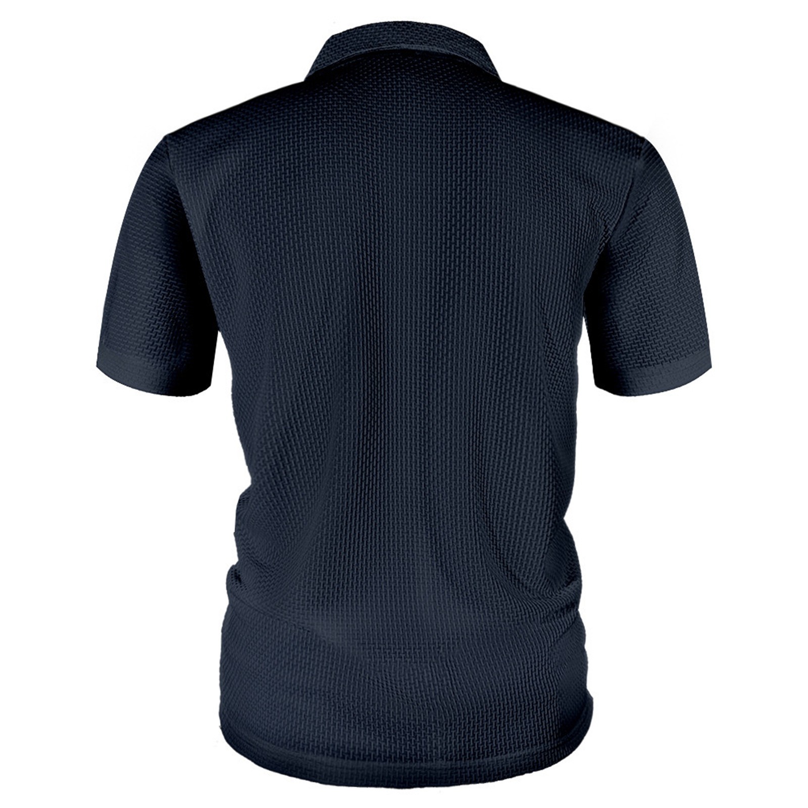 thumbnail image 4 of Camiseta informal de manga corta y color liso para hombre - Tejido ligero y transpirable - Cuello clásico para ocasiones informales de verano, 4 of 7